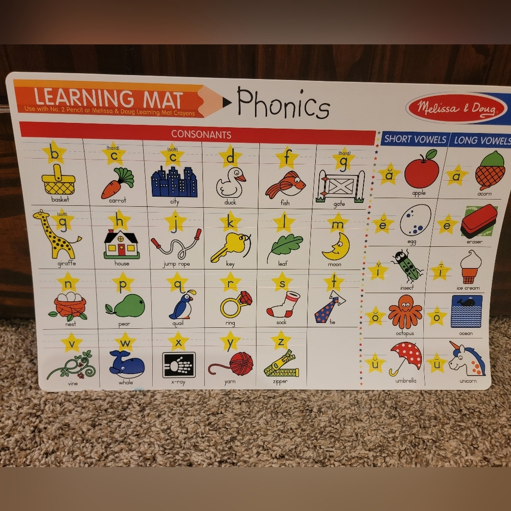 Melissa & Doug Red and Blue Learning Toys Phonics Mat